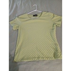 Sag Harbor Classics women's textured lime top short sleeve size S